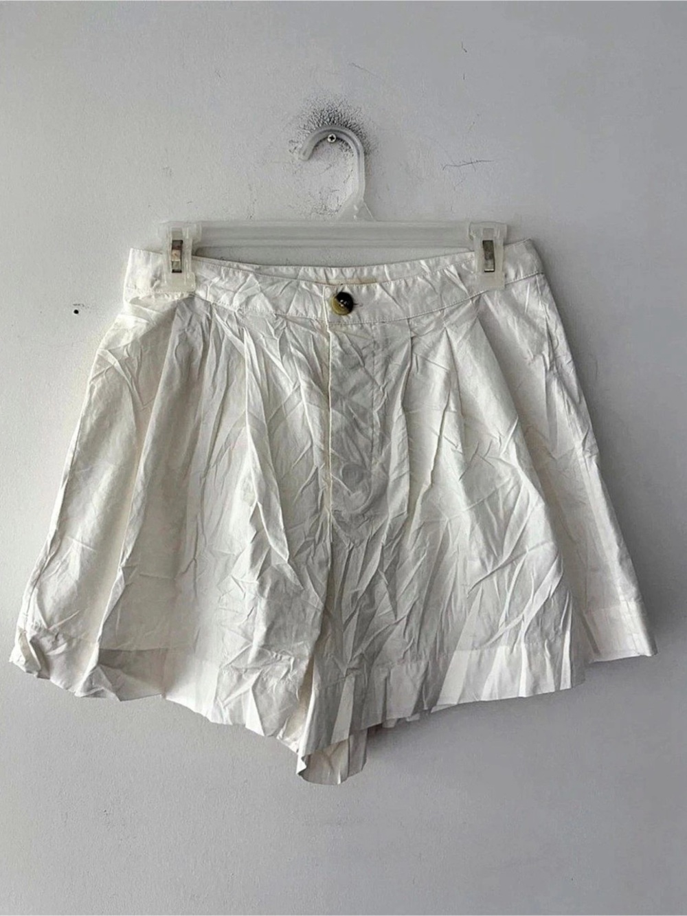 DOEN Jade Pleated High Rise Organic Cotton Shorts Size 6
